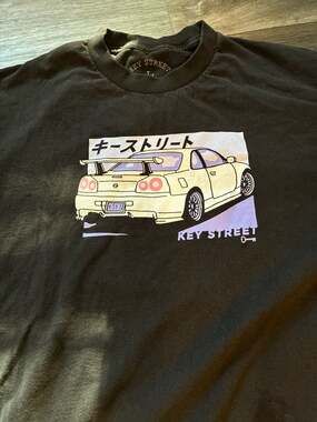 Key Street Kaiju Kuruma Black T-Shirt Nissan Skyline R34 Graphic